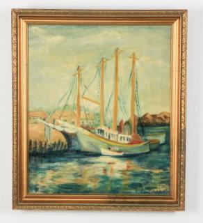 Appraisal: American O c of two sailboats signed dated th century