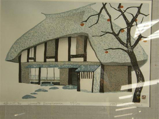 Appraisal: Modern japanese limited edition print of a cottage h w