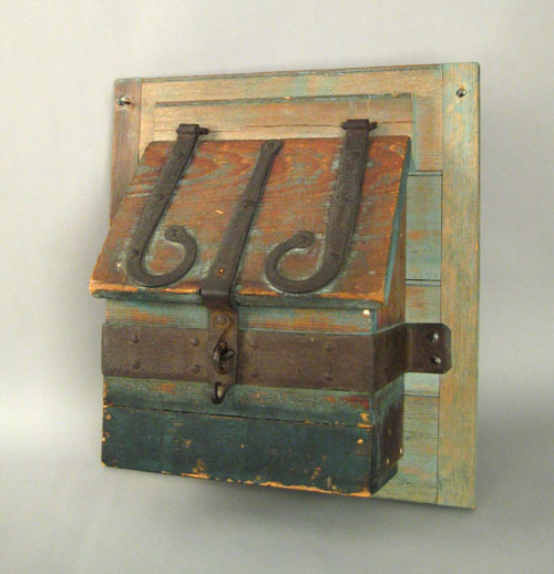 Appraisal: Conestoga wagon box th c with wrought iron straps and