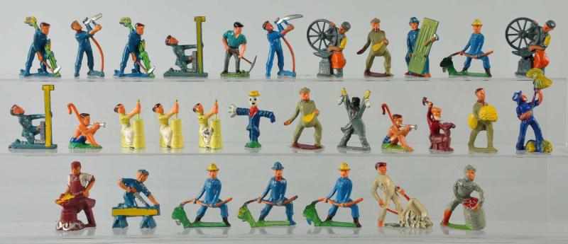 Appraisal: Lot of Metal Manoil Happy Farm Figures Description Includes various