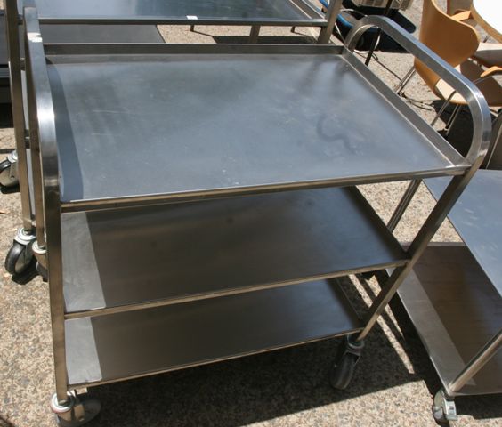 Appraisal: A stainless steel tea trolley cm wide cm deep cm