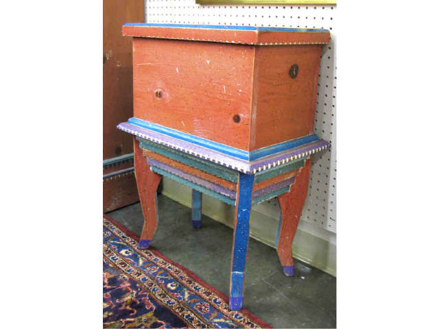 Appraisal: Patrick King Marsh Fun Co whimsical storage box table on