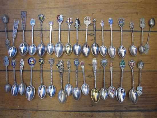 Appraisal: ONE BAG OF ASSORTED SILVER SOUVENIR SPOONS