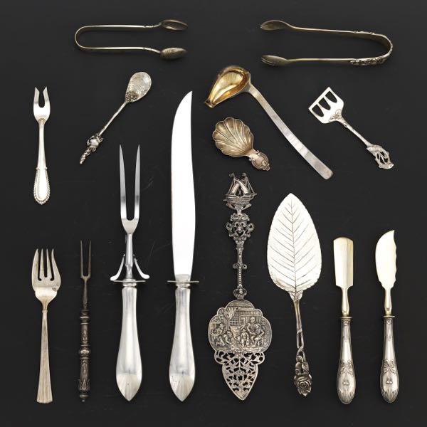 Appraisal: GROUP OF ASSORTED FLATWARE AND SERVING PIECES Various serving pieces