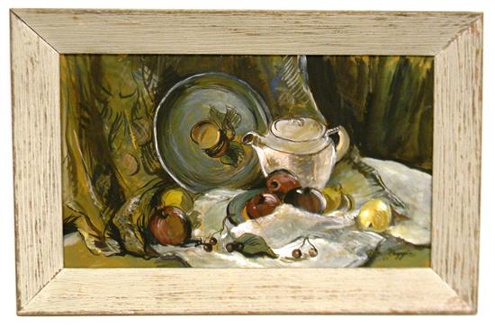 Appraisal: Anne Naggie Connecticut th C tempera gouache still life signed