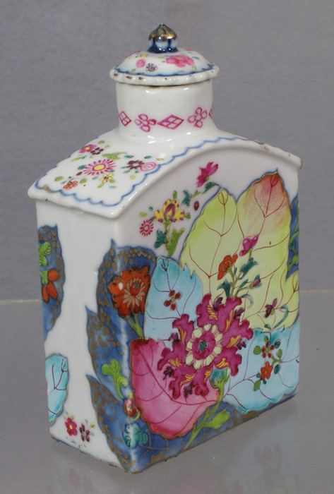 Appraisal: Chinese export porcelain tobacco leaf tea caddy - h w