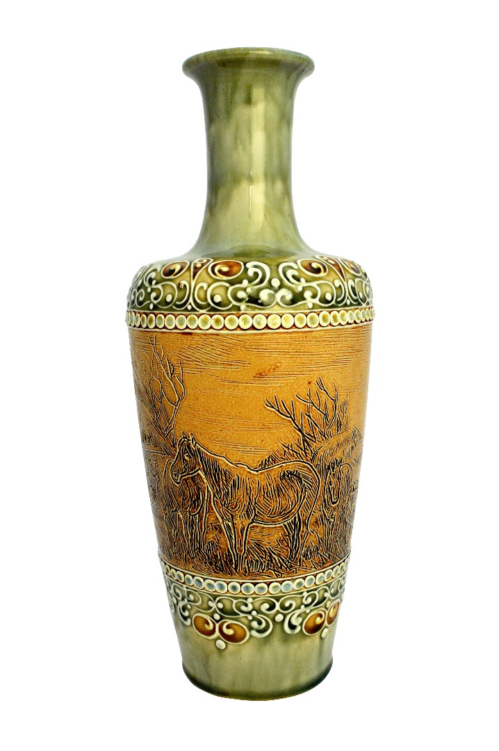 Appraisal: A Doulton Lambeth stoneware vase by Hannah Barlow circa incised