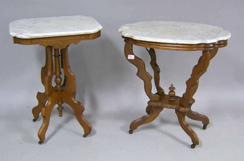 Appraisal: Two Victorian marble top tables Provenance The Estate of Anne