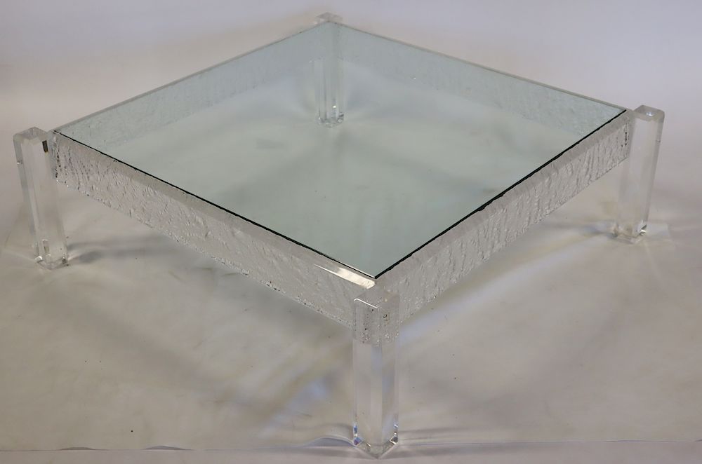 Appraisal: Vintage Acrylic and Glass Coffee Table From a Norwalk CT