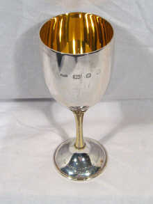 Appraisal: Jewish Interest A boxed parcel gilt silver goblet commemorating the