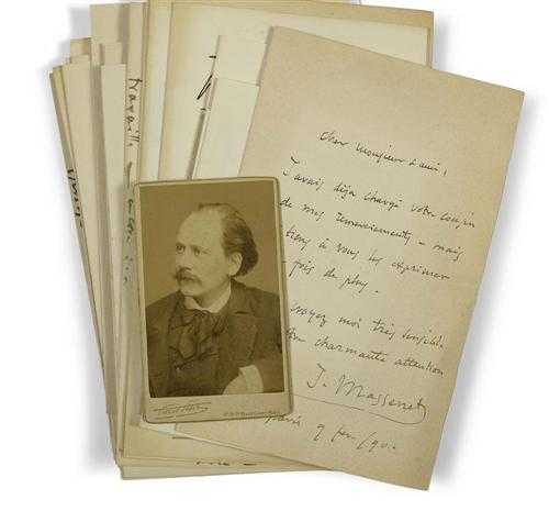 Appraisal: MASSENET Jules - Lot of autogrpahed and signed letters and