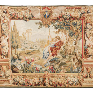 Appraisal: A Continental Wool Tapestry Late th Early th Century feet