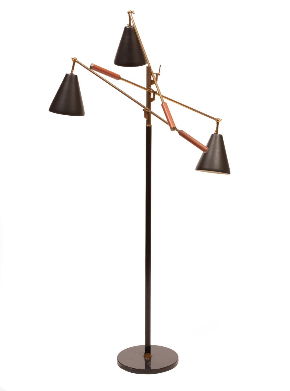 Appraisal: Gino Sarfatti for Arteluce Triennale Floor Lamp s ink stamp