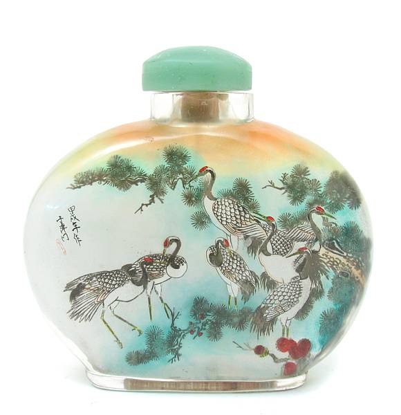 Appraisal: A Chinese reverse painted glass snuff bottle height in