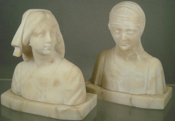 Appraisal: Pr alabaster bust sculptures th c h no damage Estimate