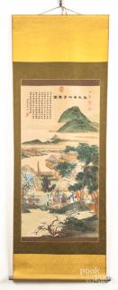 Appraisal: Oriental watercolor scroll