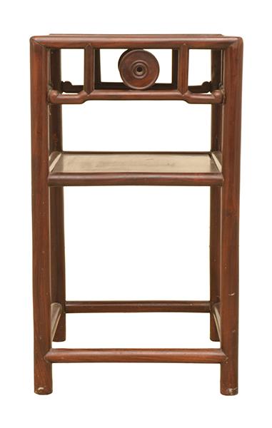 Appraisal: A CHINESE ROSEWOOD JARDINIERE STAND with a square top above