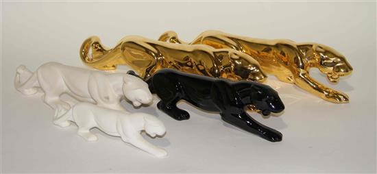 Appraisal: Sale Lot A Group of Five Haeger Pottery Panther Figures