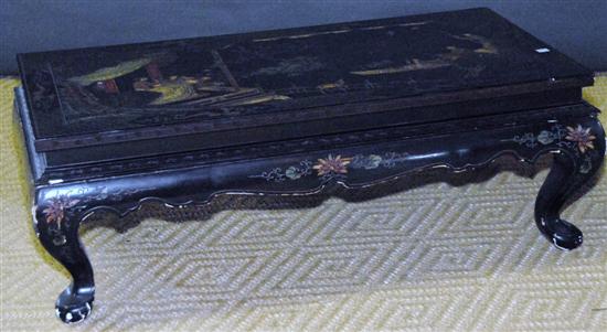 Appraisal: CHINESE LACQUERED COFFEE TABLE Polychrome figural design