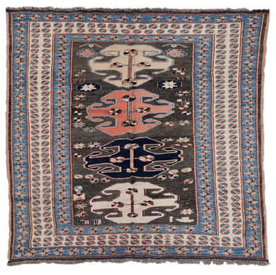 Appraisal: Kazak Style Rug Turkish mid th century four central medallions