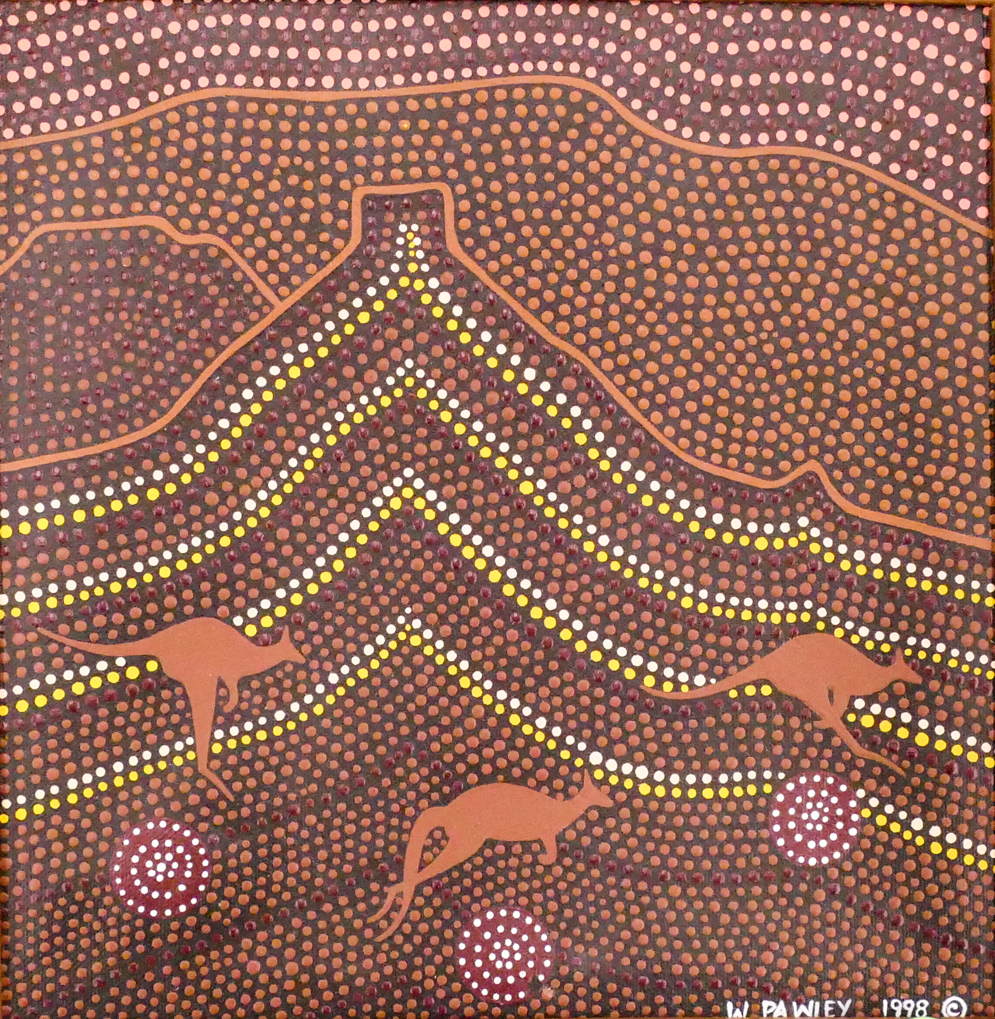 Appraisal: Wendy Pawley Koori Aboriginal Oil on Canvas Painting- x ''