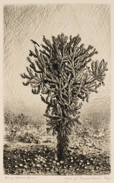 Appraisal: George Elbert Burr American - Selected Etchings Ten etchings and