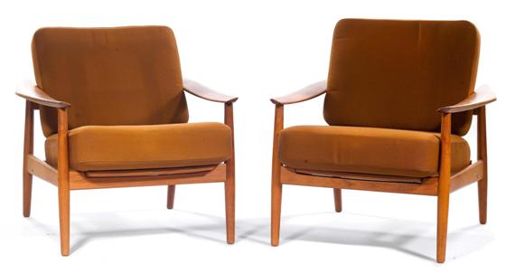 Appraisal: PAIR OF DANISH ARMCHAIRS circa for France Sons Teak with