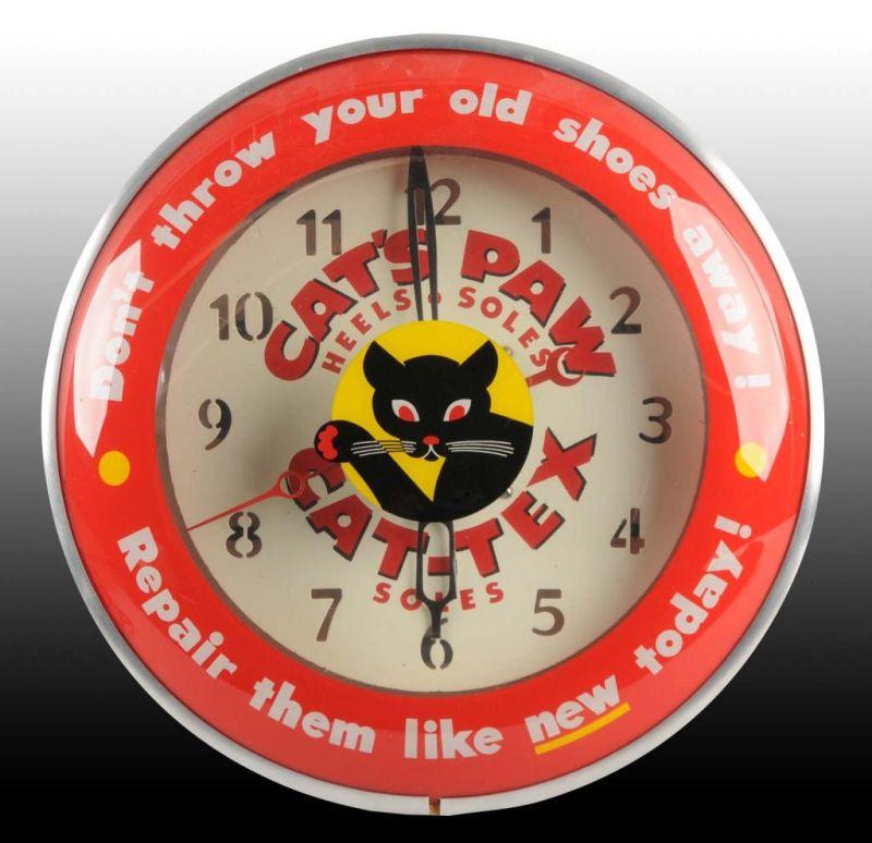 Appraisal: Cats Paw Electric Light-Up Clock Description Circa s Very clean