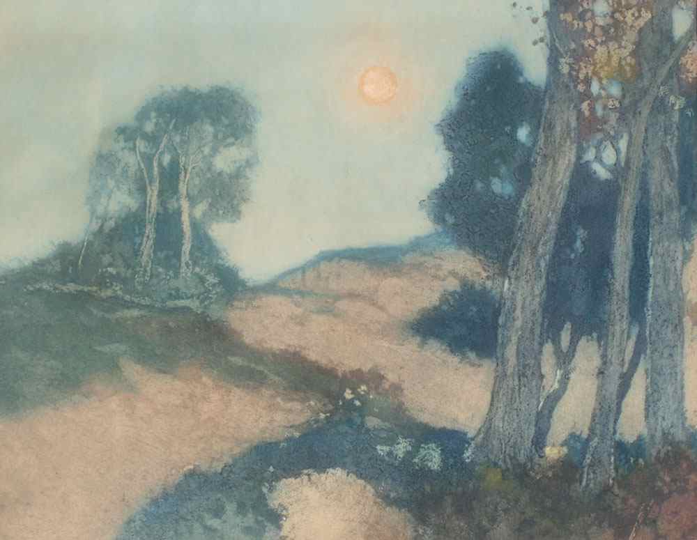 Appraisal: SENSENEY George Eyster - Landscape with Trees and Dunes Aquatint