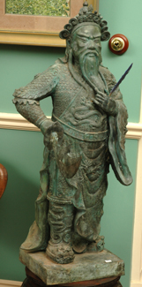 Appraisal: A LARGE AND IMPRESSIVE CHINESE BRONZE FIGURE OF A WARRIOR