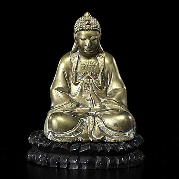 Appraisal: Japanese Bronze Buddha Japanese early th century A bronze Buddha