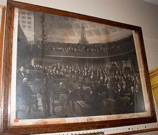 Appraisal: 'United States Senate Chamber '' print framed as is Estimate