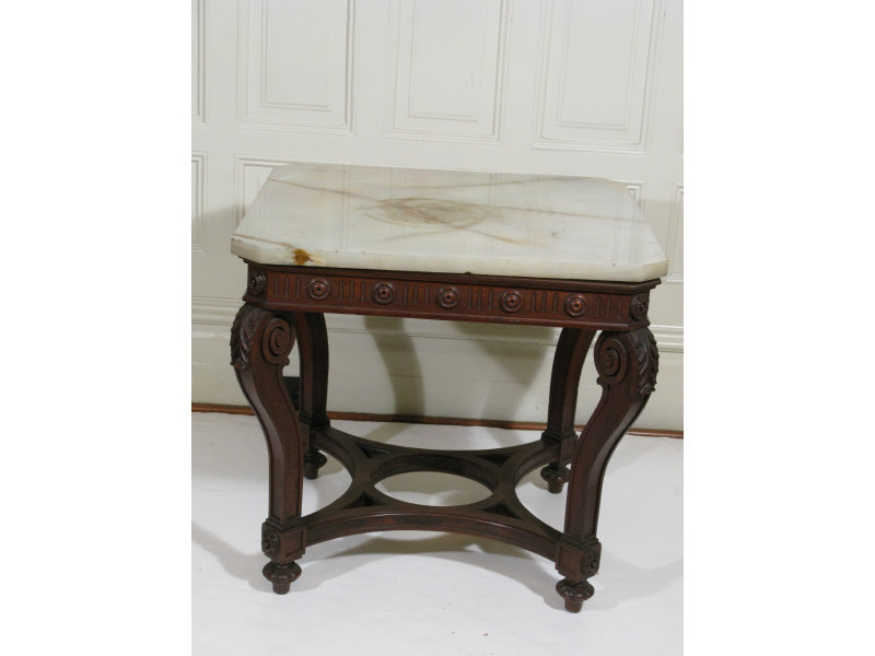 Appraisal: Italian Marble Top Low Table early th c mahogany base