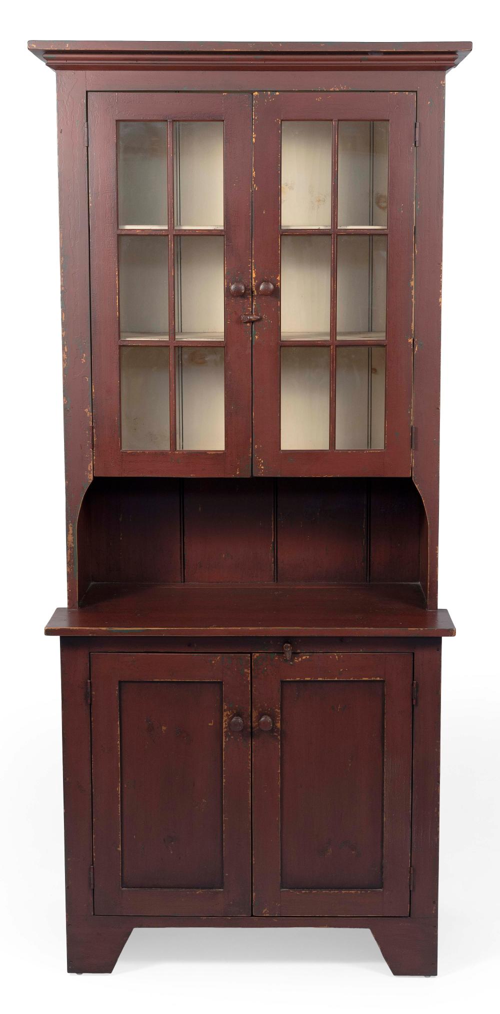 Appraisal: TH CENTURY-STYLE STEP-BACK CUPBOARD TH CENTURY HEIGHT WIDTH DEPTH TH