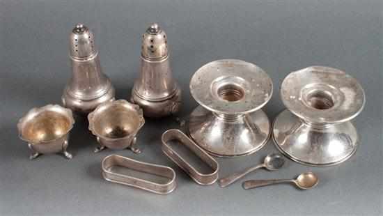 Appraisal: Assortment of English and American sterling silver table articles by