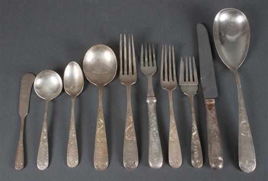 Appraisal: Set of American engraved sterling silver flatware in the ''Mayflower''