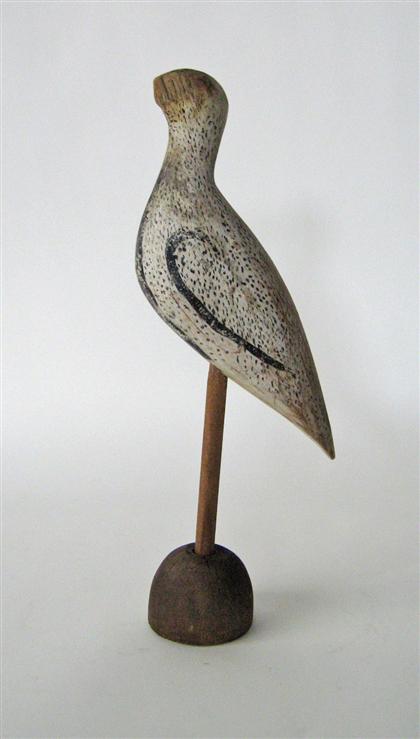 Appraisal: Carved and painted plover decoy early th century Weathered surface