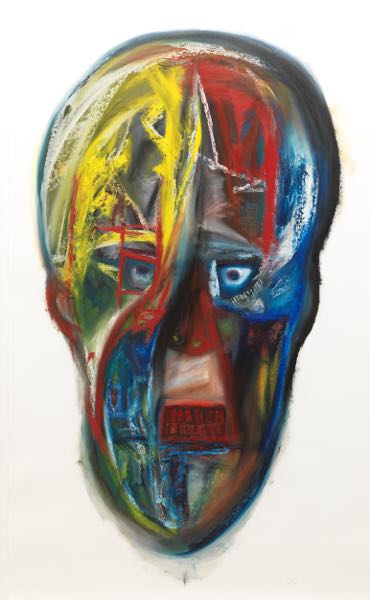 Appraisal: AMERICAN CONTEMPORARY x The Face Mixed media on paper signed