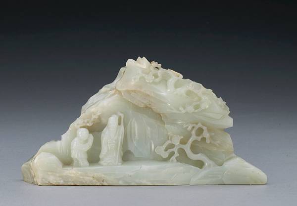 Appraisal: A fine white jade carving Qianlong Period Carved as a