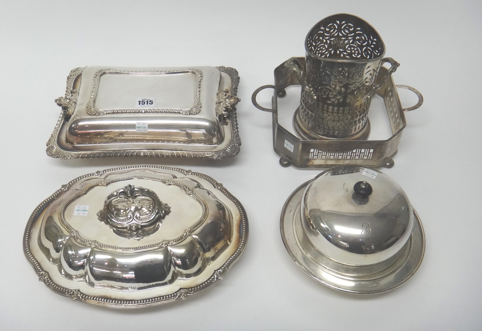 Appraisal: Plated wares comprising a shaped rectangular lidded entree dish a