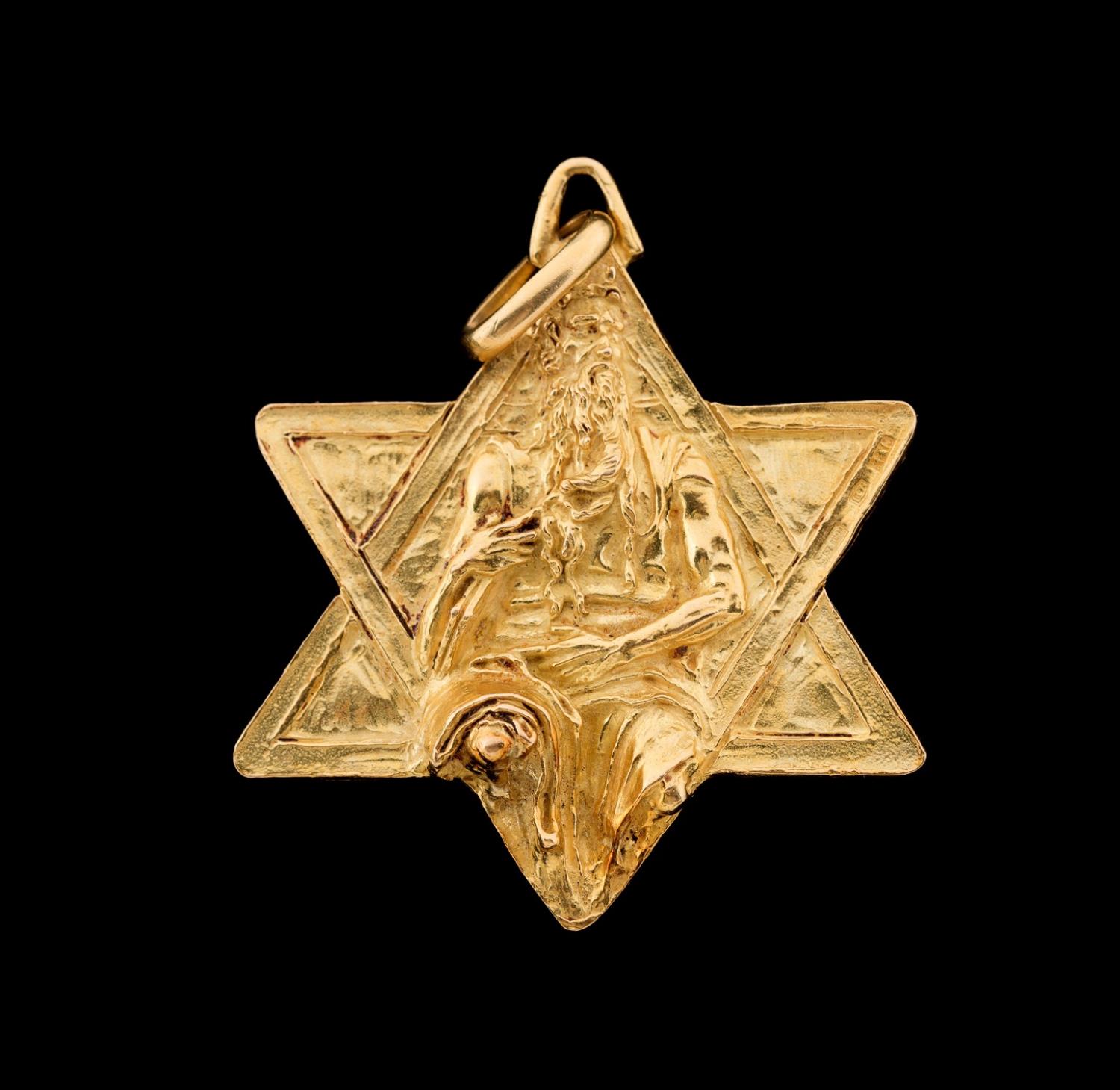 Appraisal: GERMANO ALFONSI K GOLD STAR OF DAVID PENDANT Germano Alfonsi