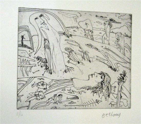 Appraisal: John Bellany Scottish b 'By cool Siloam's shady rill' etching