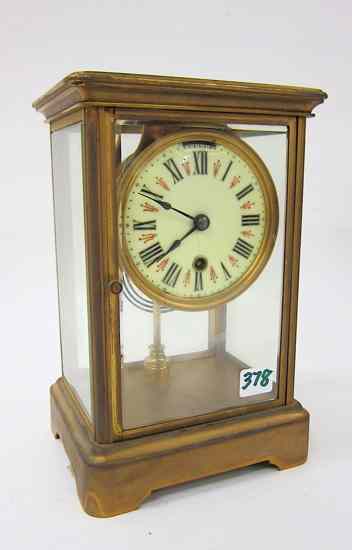 Appraisal: CRYSTAL REGULATOR MANTEL CLOCK Boston Clock Co Boston c with