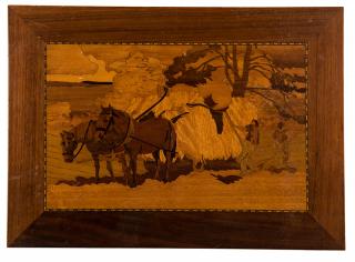 Appraisal: Okito Theodore Tobias Bamberg Marquetry Panel by Okito Chicago Finely