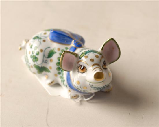 Appraisal: Hollohaza Porcelain Pig Figure made in Hungary high