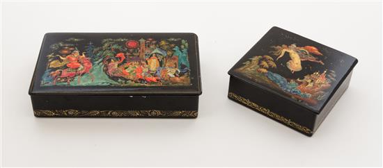 Appraisal: Sale Lot Two Russian Lacquered Boxes th century the first