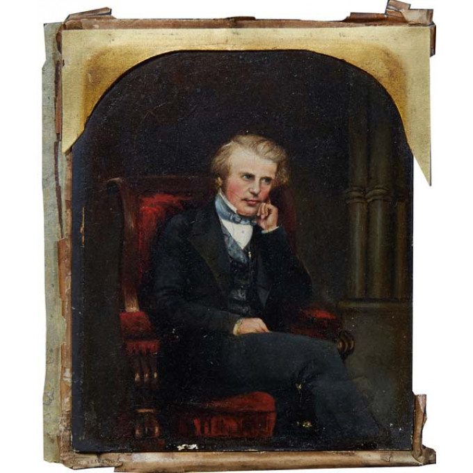 Appraisal: English School Portrait of a Pensive Gentleman th c oil