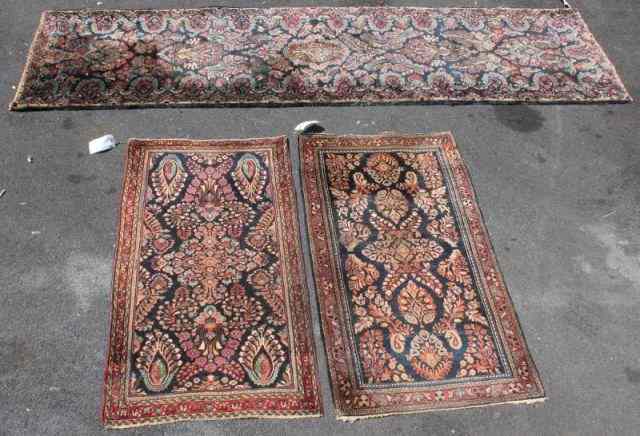 Appraisal: Antique Persian Scatter Carpets Includes two Sarouks - One Sarouk