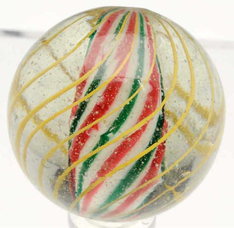 Appraisal: Large Solid Core Swirl Marble White solid core with red