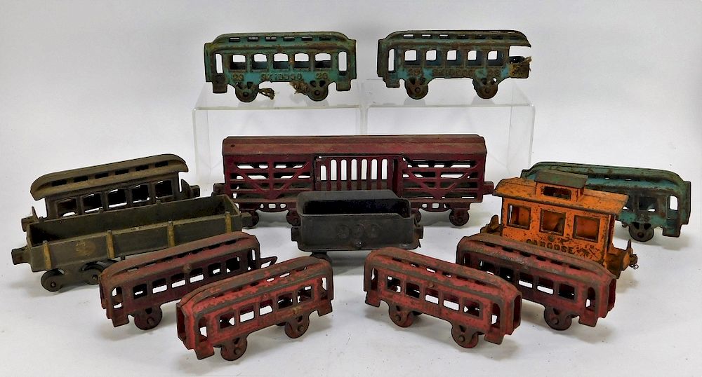 Appraisal: PC American Cast Iron Train Car Group United States Early